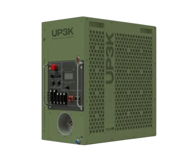 UP3K PowerUP – 3000W Tactical Hydrogen Fuel Cell Generator for High-Capacity Military Energy Supply and Forward Base Deployment.