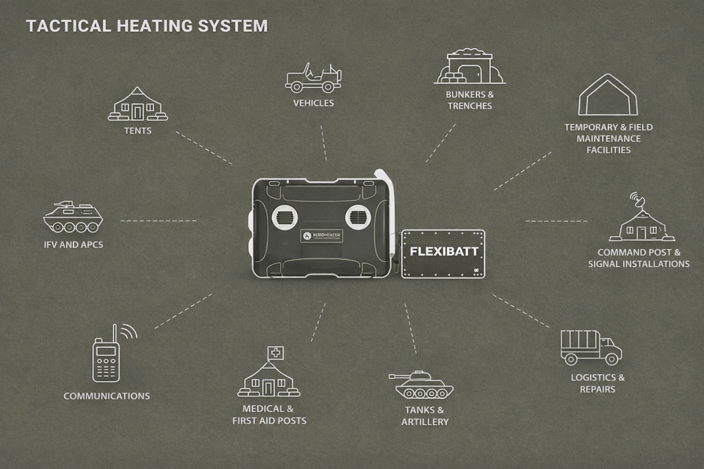 EuroHeater & FlexiBatt – Integrated Tactical Military Systems for Operational Heating and Autonomous Energy Supply in Theater of Operations.